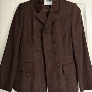 Kasper Chocolate Pinstripe Blazer